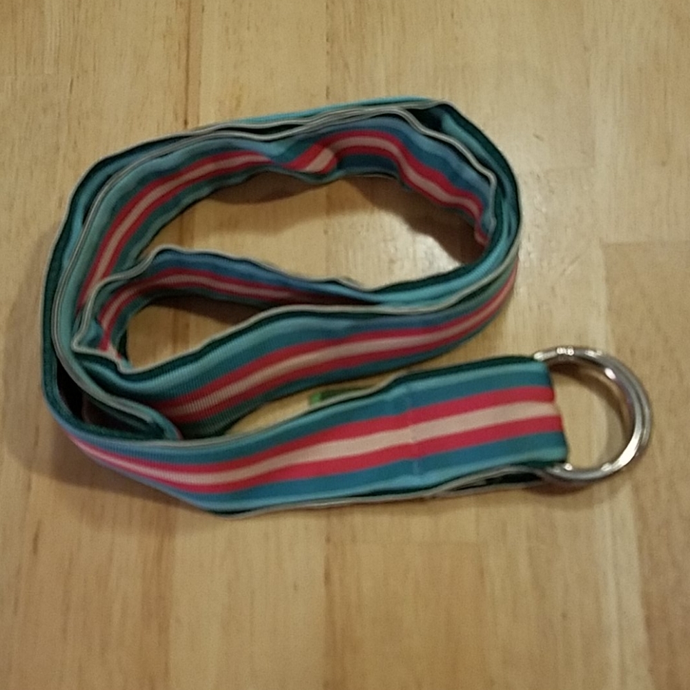 CK BRADLEY Tally‎ Ho Striped Ribbon O-ring belt Small
